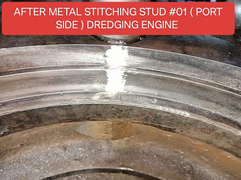 Engine Block After Metal Stitching